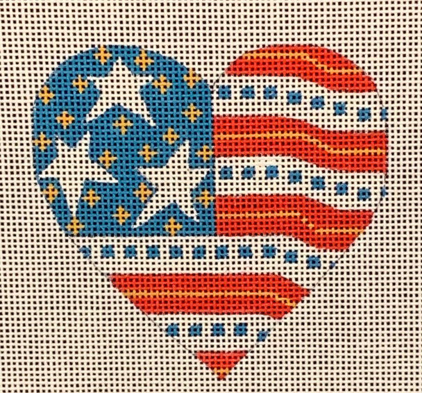 CH-337 Flag Heart 3 1⁄2 x 3 1⁄2 18 Mesh CH Designs