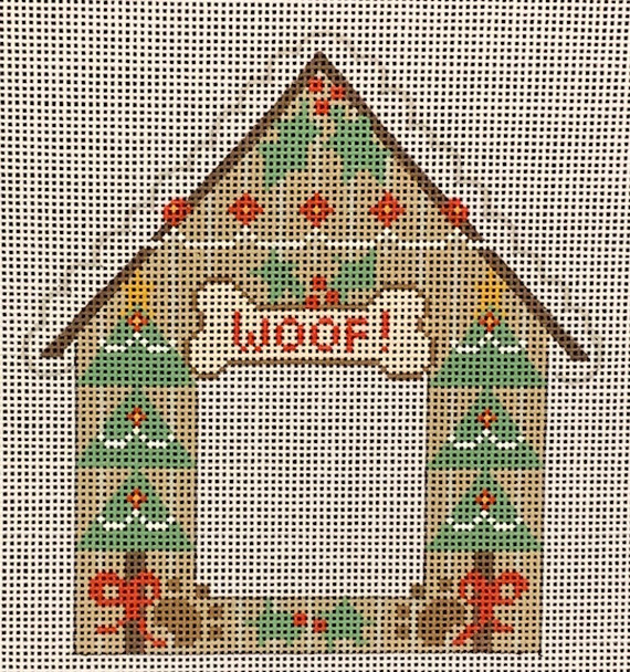 CH-462 Woof Dog House Frame 4 1⁄2 x 5 18 Mesh With Stitch Guide CH Designs