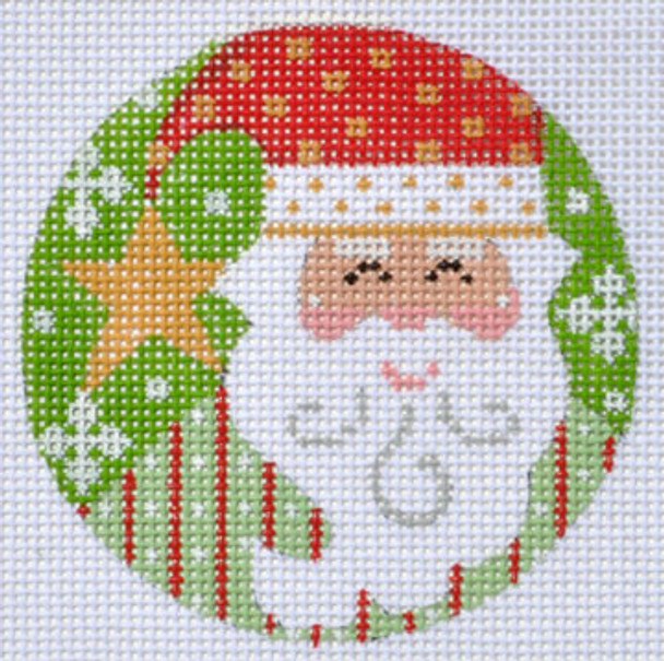 PFOS-02-13M Red/Green Santa 3” Round  13 Mesh CH Designs