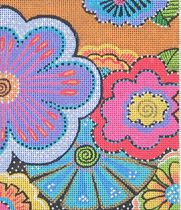 LB-74 Floral Fun 5 x 6 18 Mesh With Stitch Guide LAUREL BURCH