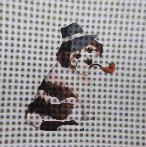 AN393 Animal Shitzu Detective  7x7 18 Mesh Colors of Praise