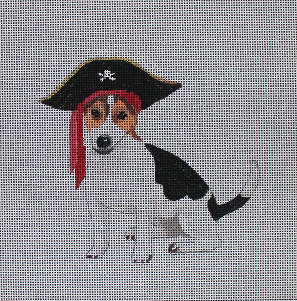 AN395 Jack Russell Pirate  7x7 18 Mesh Colors of Praise 