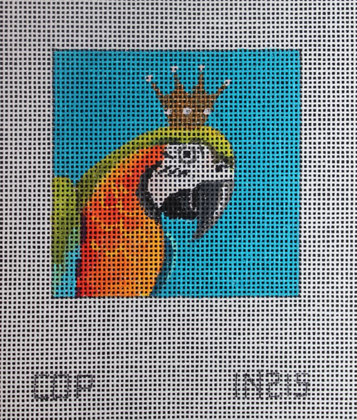 IN215 parrot w crown 3x3 18 Mesh Colors of Praise