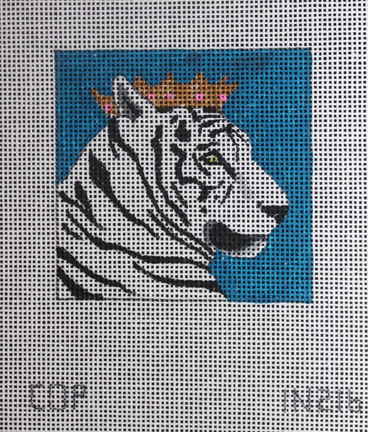 IN216 white tiger w crown 3x3 18 Mesh Colors of Praise