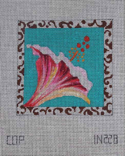 IN228  hibiscus flower  4x4 18 Mesh Colors of Praise