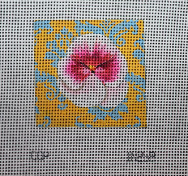 4 x 4 Square Insert IN268 pink violet flower 18 Mesh Colors of Praise