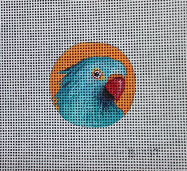 IN339 blue parrot  3" diameter 18 Mesh Colors of Praise