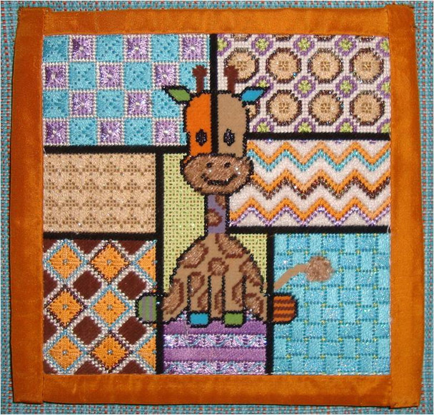 Children Colorful Giraffe 5.5” x 5.5” 18 Mesh Sew Much Fun