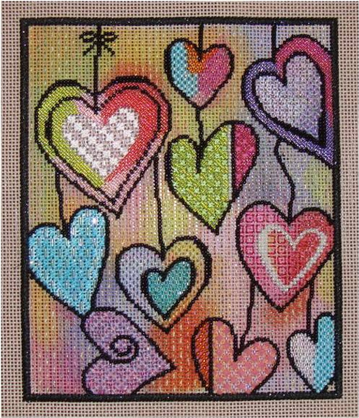 More Needle Hearts 5.25” x 6.25” 18 Mesh Sew Much Fun