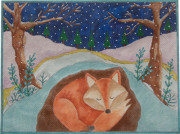 N-212A-A LONG WINTER’S NIGHT-THE FOX	13.5 X 10.25 13 Mesh Renaissance Designs