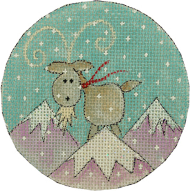 AA102A Mountain Goat 18 Mesh 3.5 Diameter With Stitch Guide Renaissance Designs 
