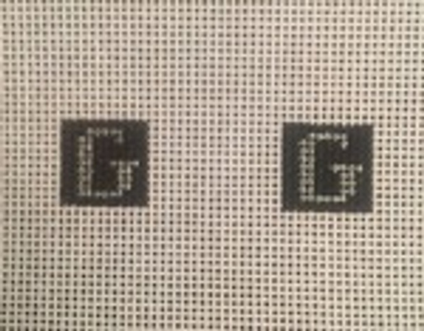 Cuff Links Letter G 5/8" Square Includes 2 canvases  18 Count Point2Pointe