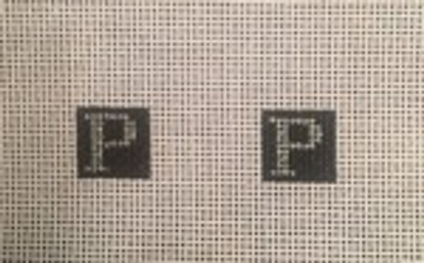 Cuff Links Letter P 5/8" Square Includes 2 canvases  18 Count Point2Pointe