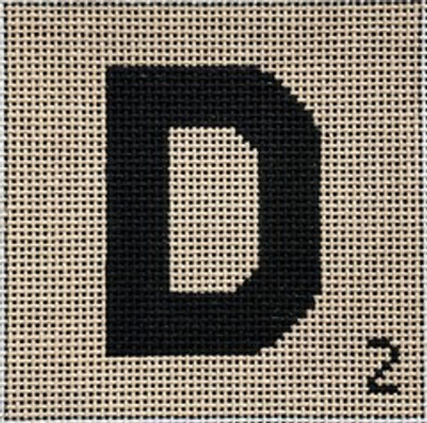 Scrabble D, 5″x5″, 13 Count Point2Pointe