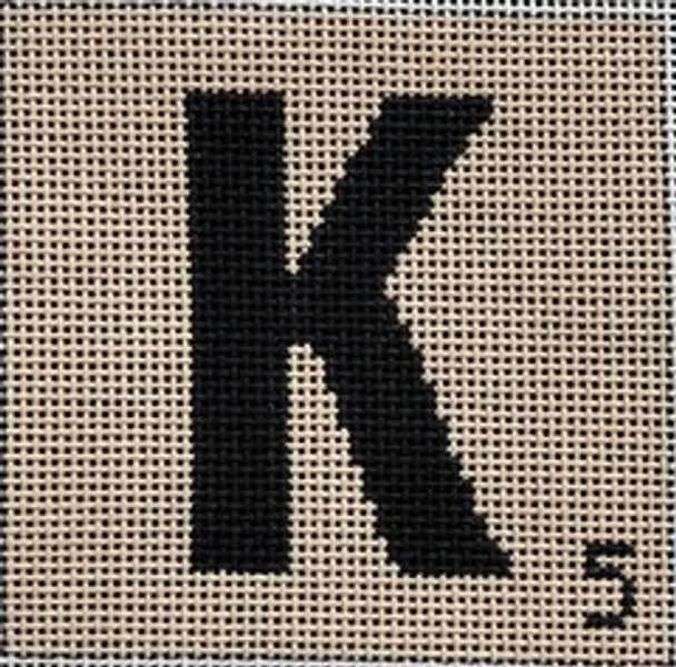 Scrabble K, 5″x5″, 13 Count Point2Pointe