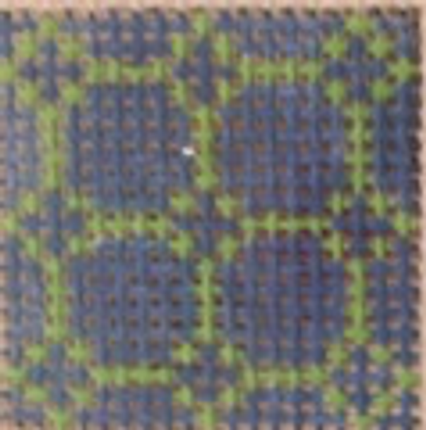 128-Lime/Periwinkle Geo 1 Inch Square, 18 Mesh Point2Pointe