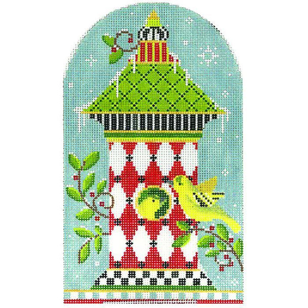 KBH12-18 Red Harlequin Yellow Finch House 4.25"w x 7.05"h - 18 Mesh KELLY CLARK STUDIO, LLC