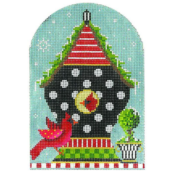 KBH13-18 Black Polka-Dot Cardinal House 4"w x 5.75"h - 18 Mesh KELLY CLARK STUDIO, LLC