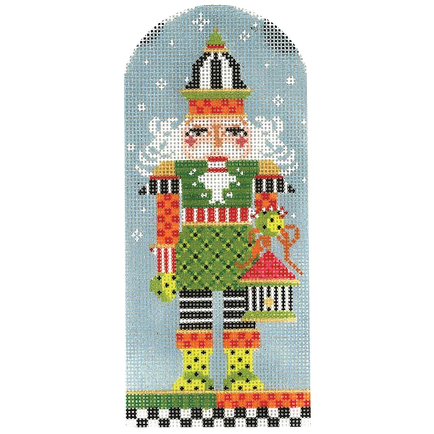 KPF114NC Striped Birdhouse Nutcracker  2.75"w x 6.5"h - 18 Mesh KELLY CLARK STUDIO, LLC