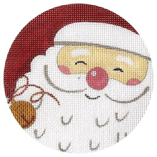 Christmas:SB312A Santa with Bell 4.5" Round 18 Mesh The Collection Designs!