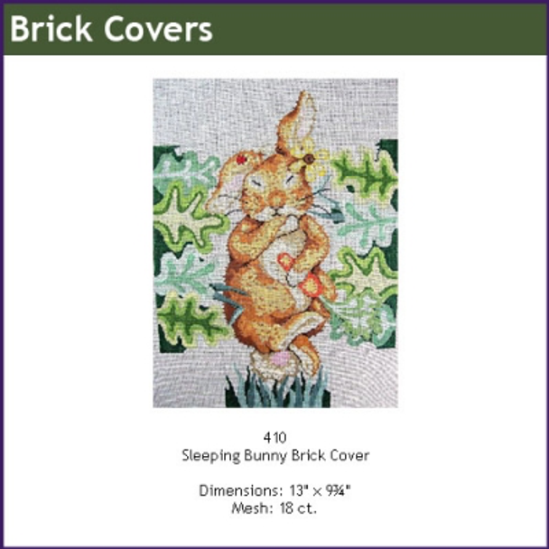 Brick Cover GE 410 Sleeping Bunny 13"  x 9¾" Mesh: 13 Gayla Elliott