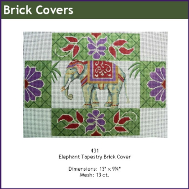 Brick Cover GE 431 Elephant Tapestry 13" x 9¾" Mesh: 13 Gayla Elliott