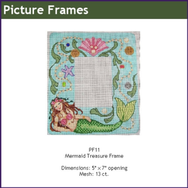 GEPF11 Mermaid Treasures  Frame 5" x 7" opening 13 Mesh Gayla Elliott