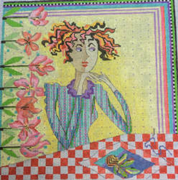 PM585 Stitcher Takes a Break 11 x 11 18M  Penny MacLeod The Collection Designs