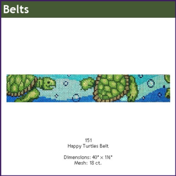 Belt GE 151 Happy Turtles 1.25" X 40"18  Mesh GAYLA ELLIOTT