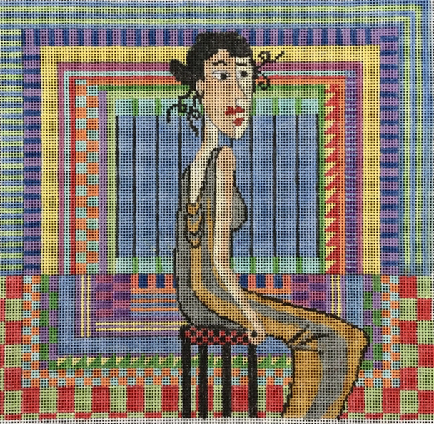 PM481 Sitting Pretty 8 1/2" x 8" 18 Mesh Penny MacLeod The Collection Designs