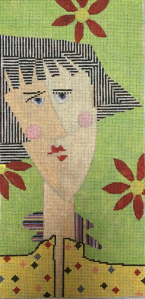 PM430 Greta Is Puzzled 5 3/4" x 11 3/4" 18 Mesh Penny MacLeod The Collection Designs