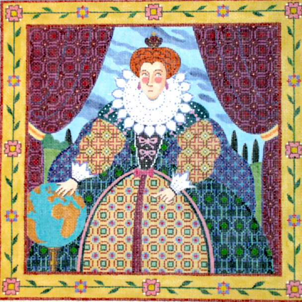M-24 Queen Elizabeth 14x14 13M Needlepoint of Back Bay The Collection Designs