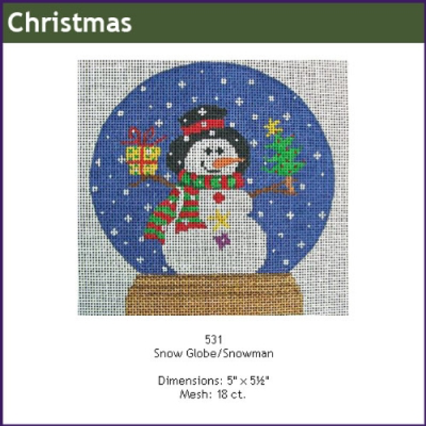 CHRISTMAS GE531 Snowglobe/snowman 7" x 5-1/2" Mesh: 18 Gayla Elliott