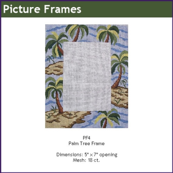 GEPF4 Palm Trees  Frame 5" x 7" opening 9.5. x 8 18 Mesh Gayla Elliott