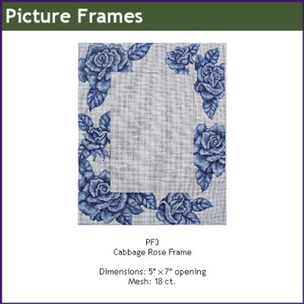 GEPF3B Cabbage Blue Rose  Frame 5" x 7" opening 10 x 8 13 Mesh Gayla Elliott