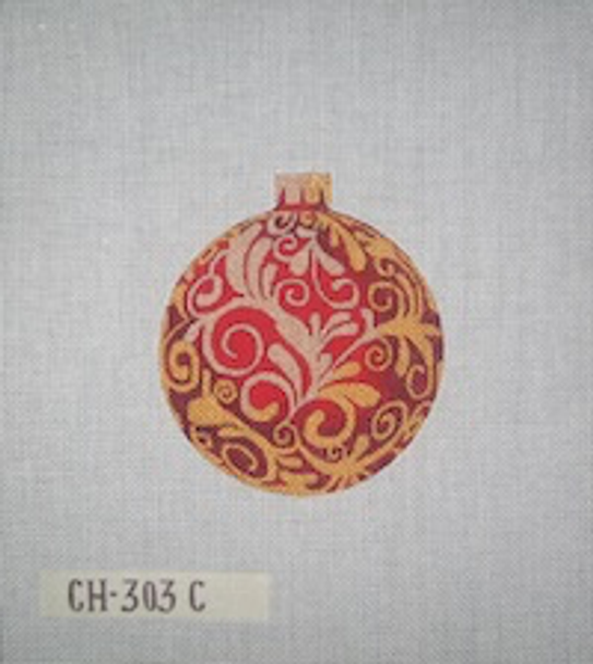 Balls:CH303C Red w/Gold leaves Mesh The Collection Designs!