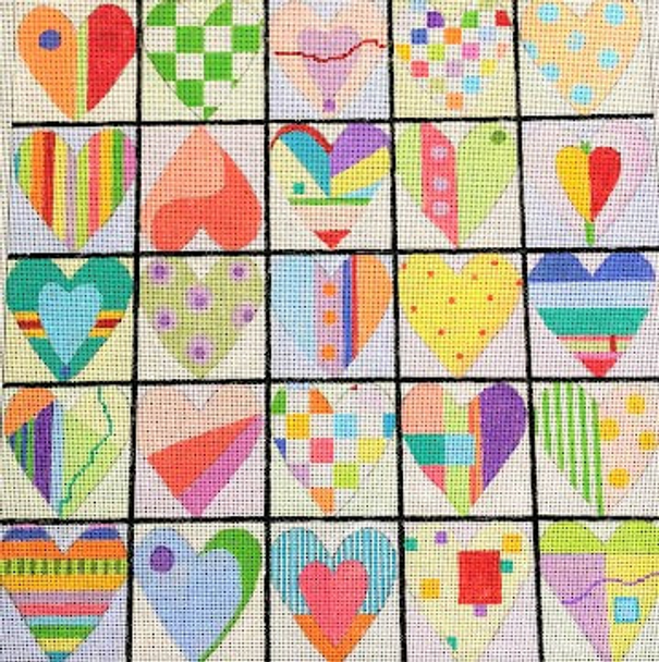 PM941 Happy Hearts 12 1/2x13 18 Mesh Penny MacLeod The Collection Designs