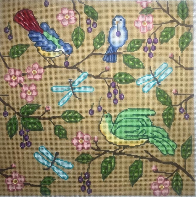 GEP239 Bird Pillow 12 x 12 13 Mesh Gayla Elliott