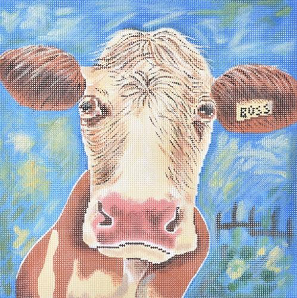 GEP248 Cow 12" Square 13 Mesh Gayla Elliott