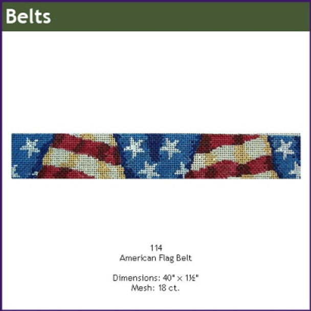 Belt GE 114 American flag 1.25 X 40" 18 ct. GAYLA ELLIOTT