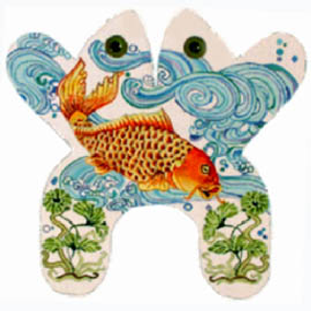 FR-53 Frog-Koi-Large Needlepoint of Back Bay The Collection Designs