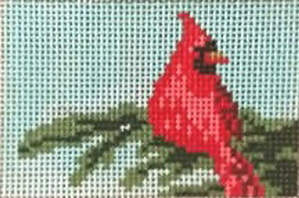 #343-S	Solo Cardinal  3 x 2 	 18 Mesh  Needle Crossings