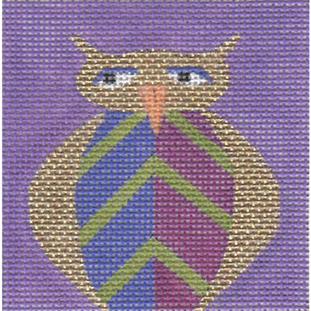 ZE637 Golden Winged Owl Sq. 3″ x 3″ 18 Mesh Zecca