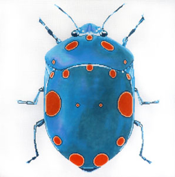 C-591h Big Bug - Teal with Orange dots 16x16 13 Mesh Meredith Collection
