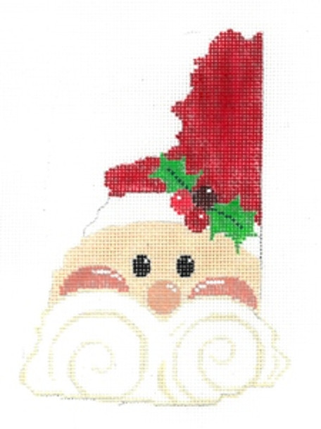 XO-206nh New Hampshire State Shaped Santa 5 3/4 x 4 18 Mesh The Meredith Collection