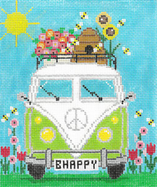 XO-208b Micro Bus Bee Happy 5x6  18 Mesh The Meredith Collection