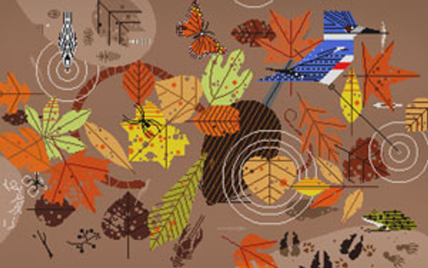 Fall Birds HC-F393 20 x 12 1/2 18 Mesh Charley Harper