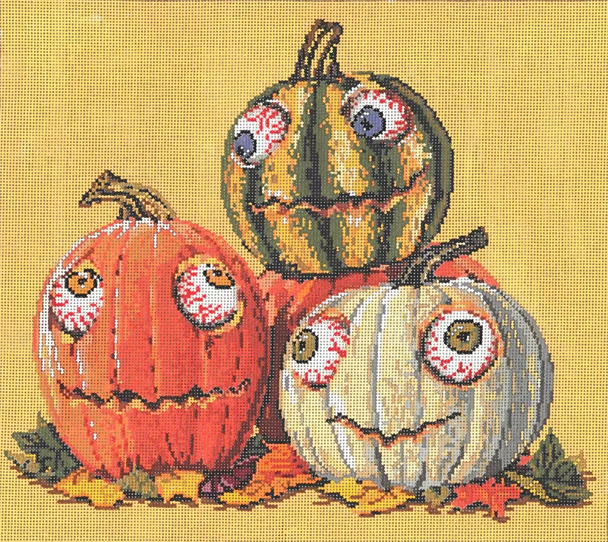 Googly Eyes Pumpkins Squash 10 x 11 18 Mesh Once In A Blue Moon By Sandra Gilmore 18-1177