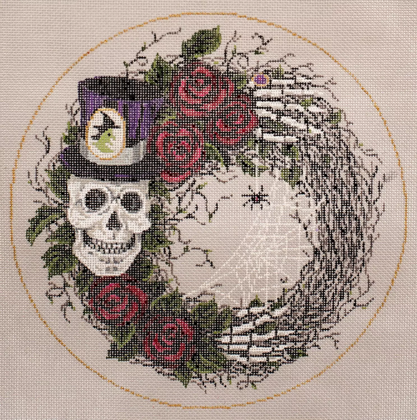 Hallowreath  9” 	18 Mesh Once In A Blue Moon By Sandra Gilmore 18-1200 