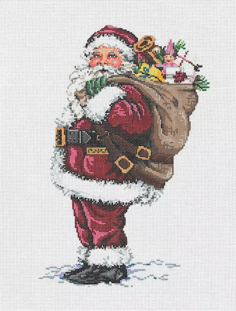 Heavy Load Santa 6.5 x 11	 18 Mesh Once In A Blue Moon By Sandra Gilmore 18-1204